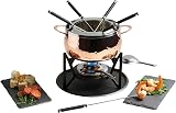 Artesà Fondue Set with 6 Forks Copper Finish Ceramic Bowl Burner view 5