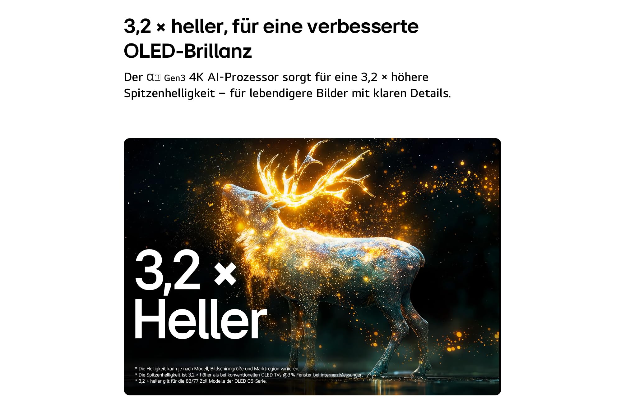 LG OLED77C6ELB TV 77 Zoll (195 cm) 4K OLED evo AI TV (α11 Gen3 4K AI Prozessor, webOS 26, 120Hz (VRR bis zu 165Hz)) [Modelljahr 2026] [Energieklasse E] 3