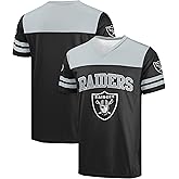 FOCO NFL Men's Officially Licensed Primary Logo Team Color Wordmark Game Day V-Neck Football Top