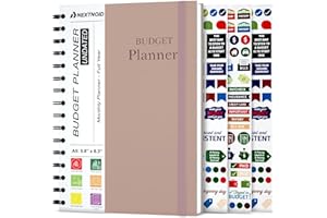 NEXTNOID Budget Planner and Monthly Bill Organizer - Financial Planner Organizer Budget Book with Sticker Sheets | Bill Tracker Notebook | Budgeting Book with Debt, Saving and Expense Trackers | A5