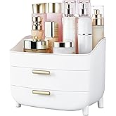 Vtopmart 3-Tier Skincare Makeup Organizer with Drawers for Vanity and Bathroom Countertop, Large Cosmetic Storage Box Case for Dresser, with Non-Slip Base