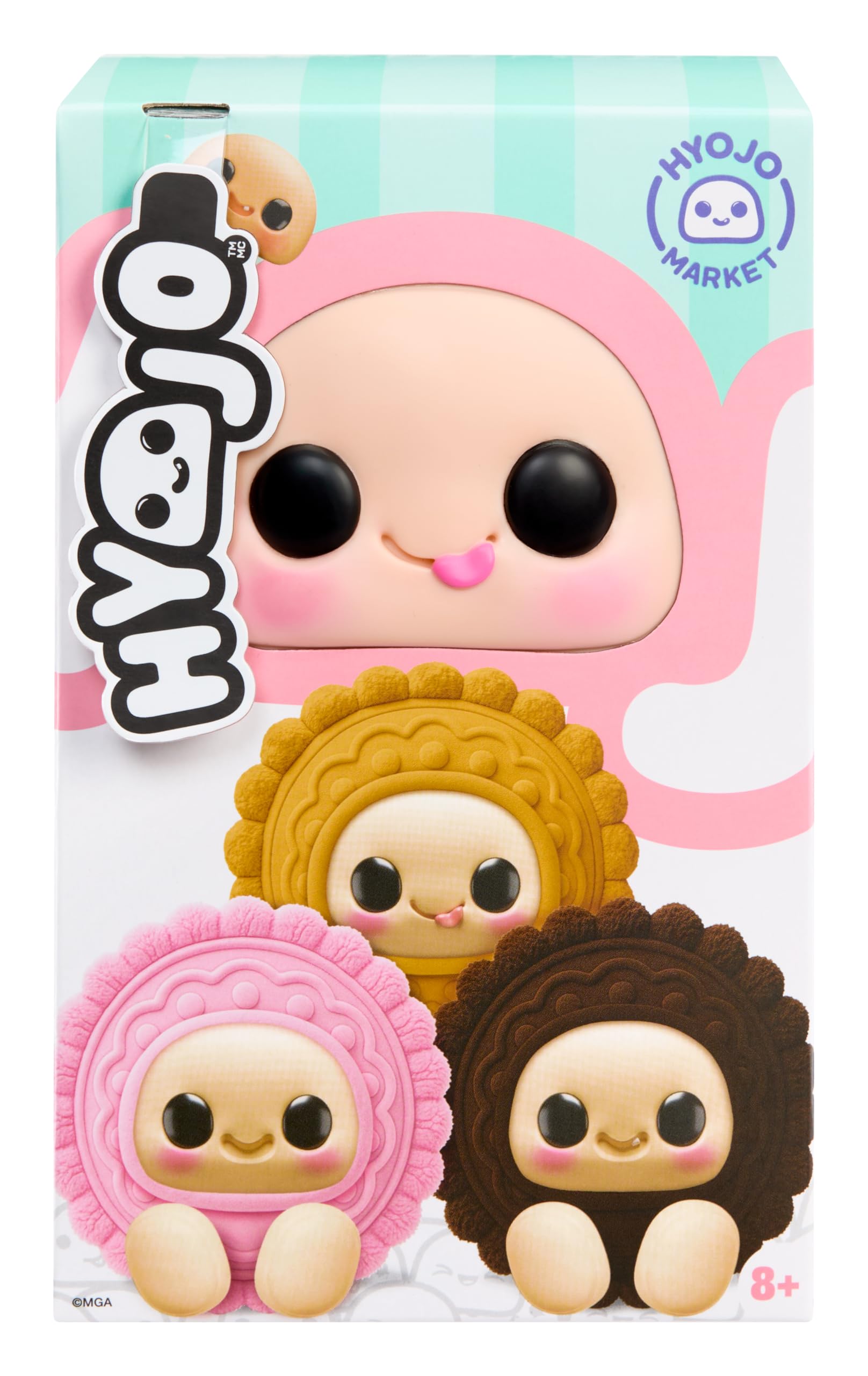 Hyojo Market Cookie Sandwich Series, Blind Box Collectible Plush, Limited Edition Toy Gift, 3 to Collect, Chocolate, Strawberry, and Vanilla with Strawberry Crème, Great Gift for All Ages
