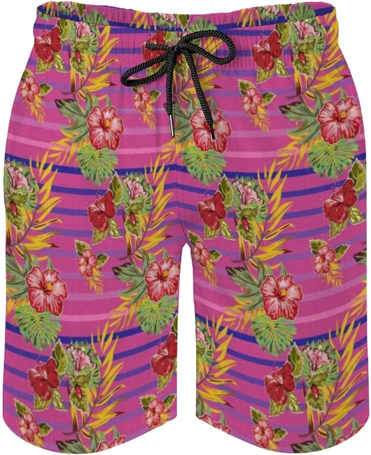 ETGBFHRDH Hawaiian Safflower Men's Swim Trunks Drawstring