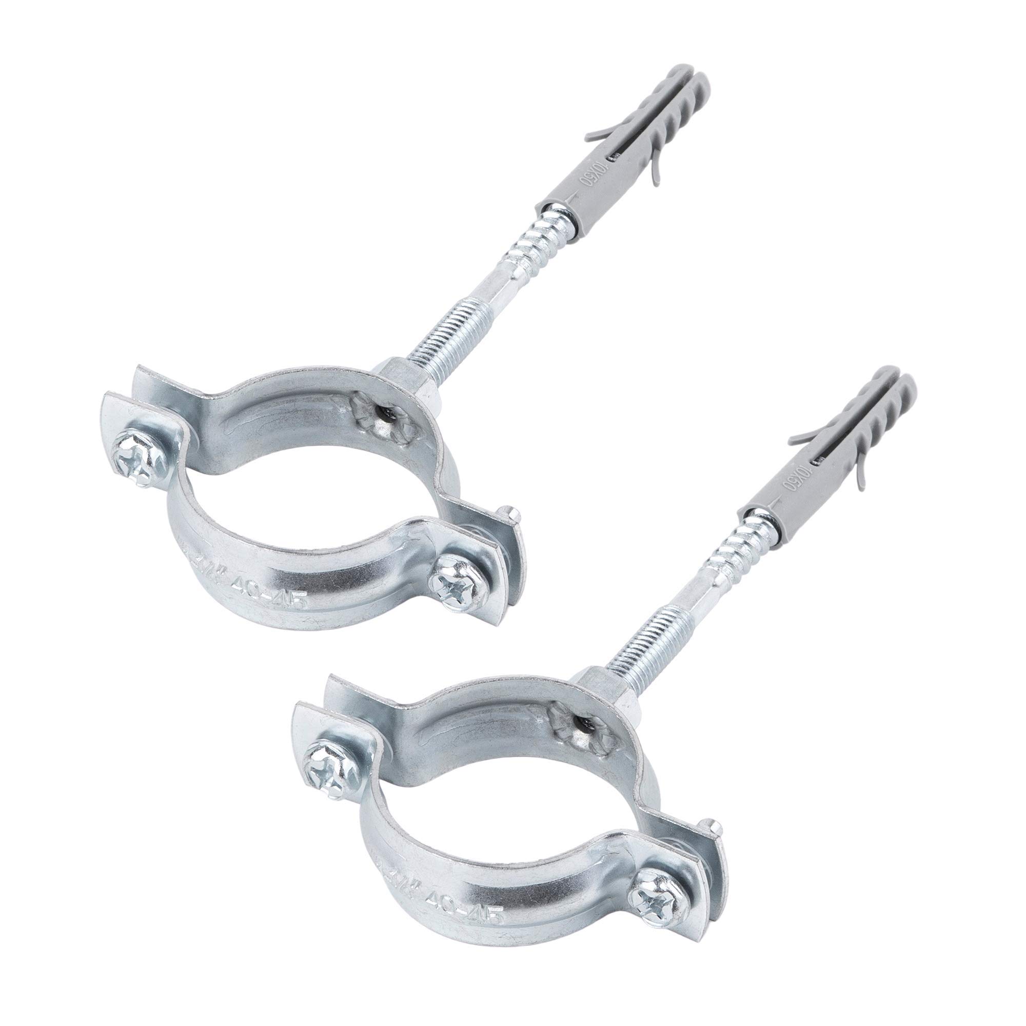 Sattie Pipe Clamps (Pack of 2) for Ø 40-45 mm Pipes (Silver)