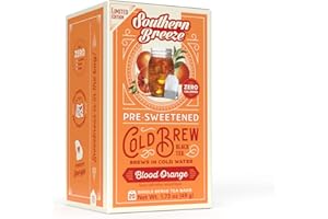 Southern Breeze Cold Brew Sweet Tea Blood Orange Iced Tea with Black Tea and Zero Carbs Zero Sugar, 20 Individually Wrapped Tea Bags Southern Sweet Tea Iced Tea Beverage