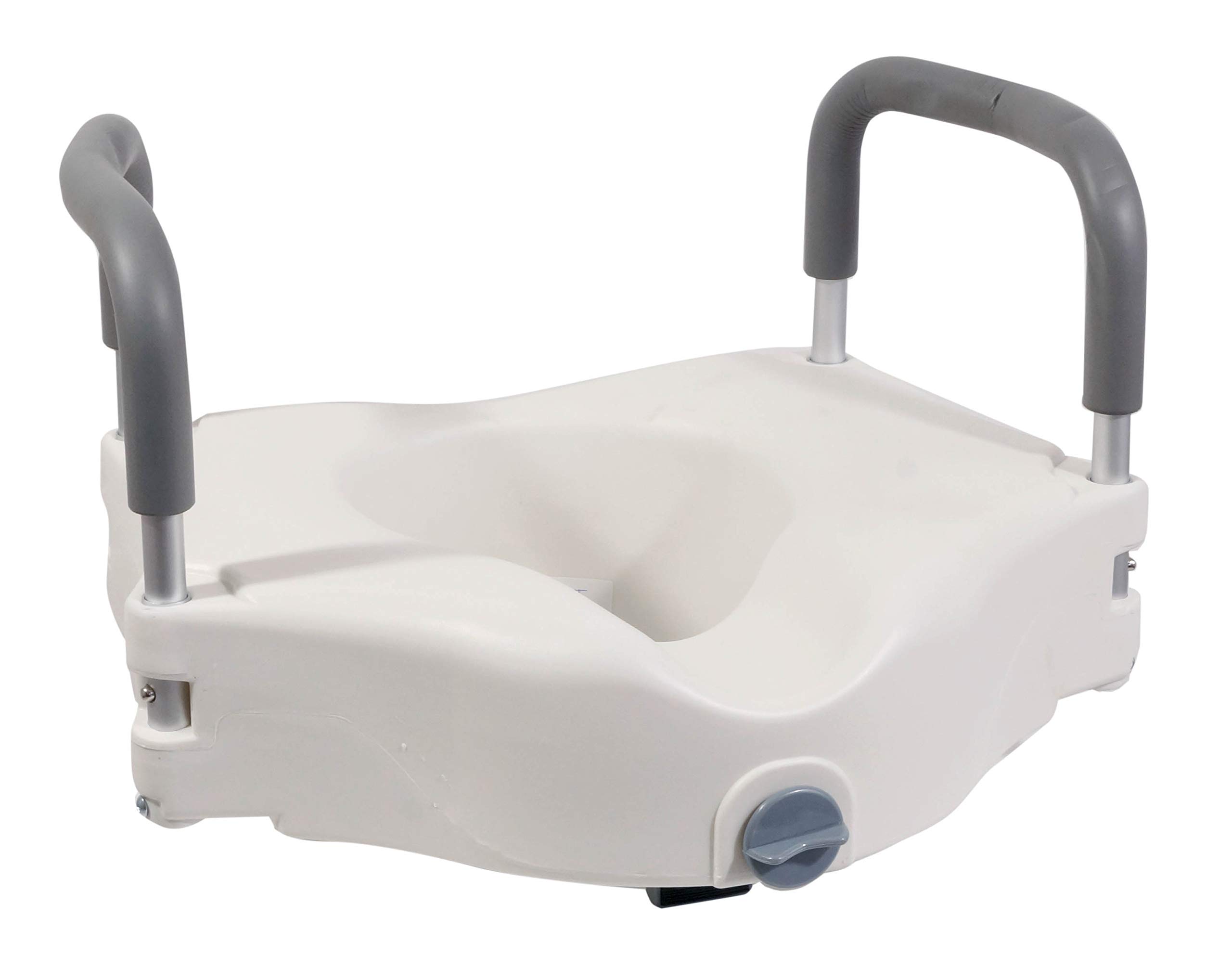 Aidapt 150mm (6") Elevation Raised Comfortable Toilet Seat with Arms Easy Fit White