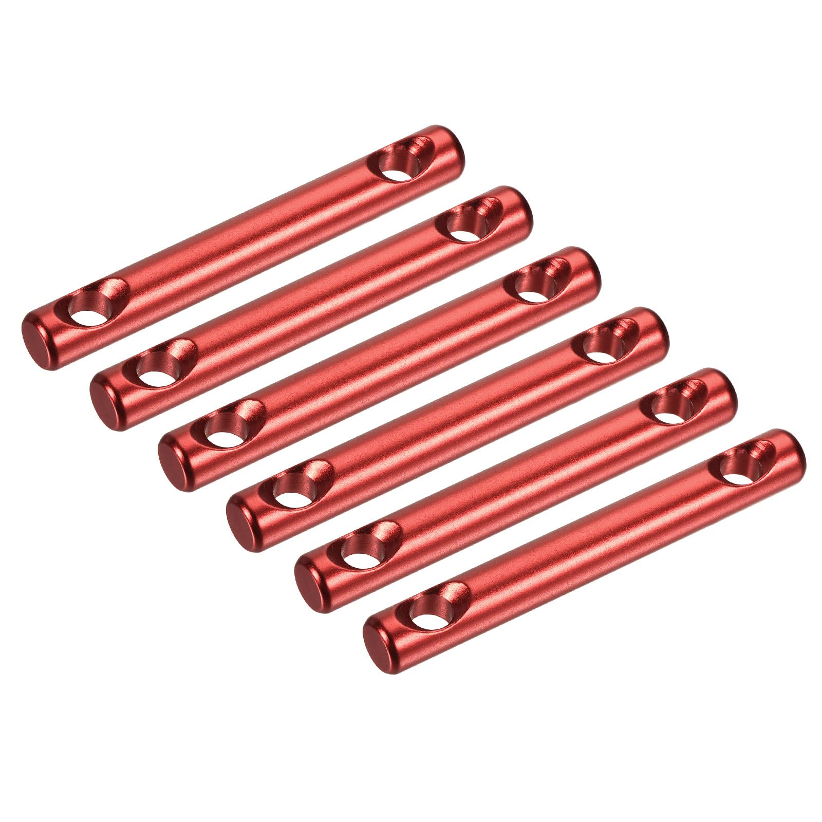 Photo 1 of MECCANIXITY Tent Rope Adjusters, 80mm 2 Hole Aluminum Alloy Tensioners Guyline Cord Fasteners for Outdoor Camping Hiking, Red Pack of 6