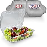 MT Products Plastic Salad Containers with Lids, 9" x 6.75" x 3" Clear Clamshell Take Out Containers for Food and Snacks (Pack of 30) - Made in USA