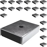 Master Magnetics Ceramic Latch Magnet Assemblies - Rectangular with Center Hole, Zinc Plated, 1" Length, 0.875" Width, 0..25" Height, 7 Pound Pull, Silver, Pack of 20, CA403CNX20