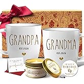 Est 2026 Promoted To Grandpa Grandma Mugs Set Gift for New Grandparents, Baby Pregnancy Announcement Mug Gifts For grandparents Est 2026, First Time Grandmother And Grandfather mug gifts 2026-39