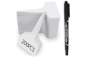 BLUCKINCLE 200pcs Plant Labels, Garden Markers Signs, Outdoor Waterproof Stakes, 4 Inch Plastic Tags for Seedlings, Gardening Supplies, Greenhouse Accessories, Nursery