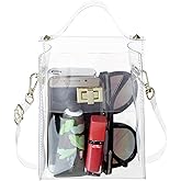 INICAT Clear Bag for Stadium Events Small Crossbody Purse Women Concert Approved Transparent Display Case Top Handbag Beach | Stadium Approved, Cell Phone, Jelly Purse