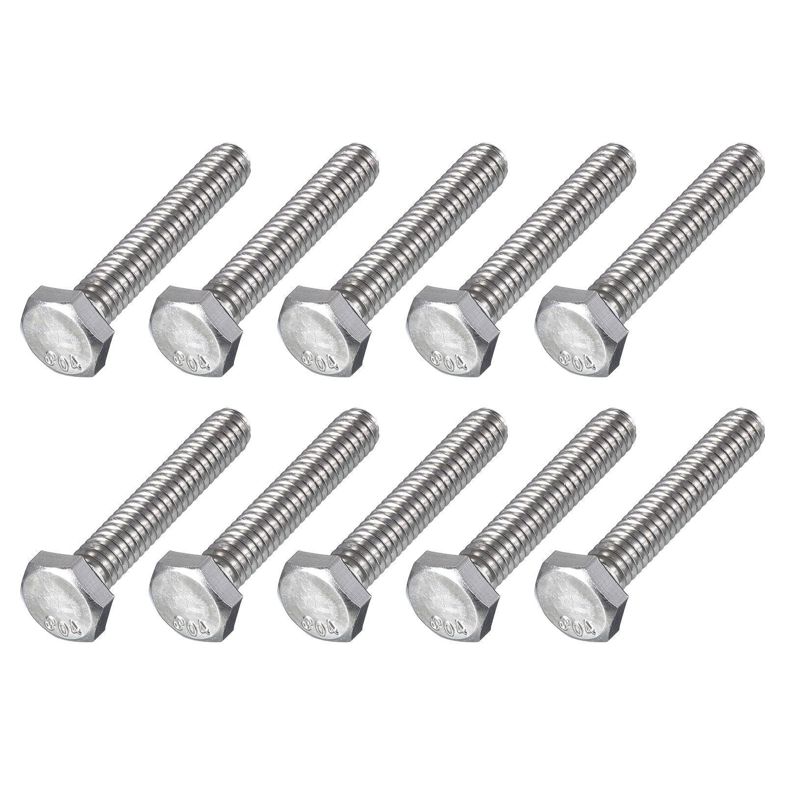 METALLIXITY Hex Head Bolts (1/4-20 x 1-1/2") 40Pcs, 304 Stainless Steel 18-8, Fully Threaded, External Hex Drive, Plain Finish, Hex Head Screw Bolt, Silver โ image 1