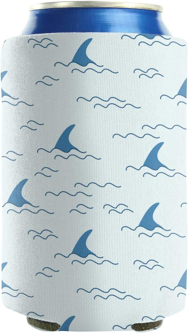 Blue Whale Shark Fin 12-16 OZ Bottles Premium Neoprene Beer Can Sleeves Non-Slip Beer & Soda Can Cooler Sleeves Keeps Drinks Cold Fun 2 Pack