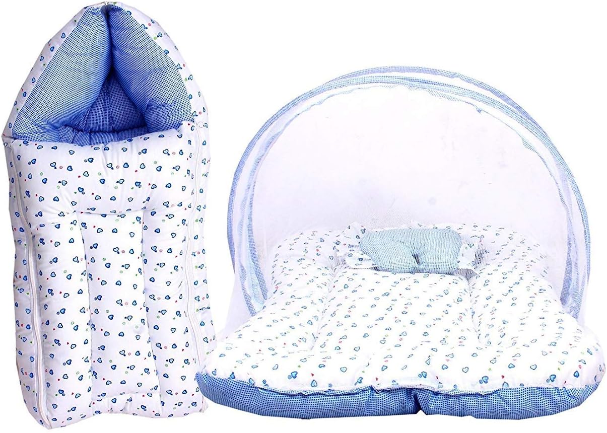 Baby Fly Toddylon Baby Sleeping Bag with Mosquito Net Bed for Baby (0-6 Months) (Blue Heart)