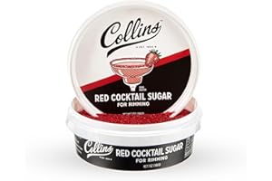 Collins Red Cocktail Sugar, Enhance Daiquiris, Cosmopolitans, Margaritas, Cocktail Drinks, Glass Rimming Sugar for Cocktails 