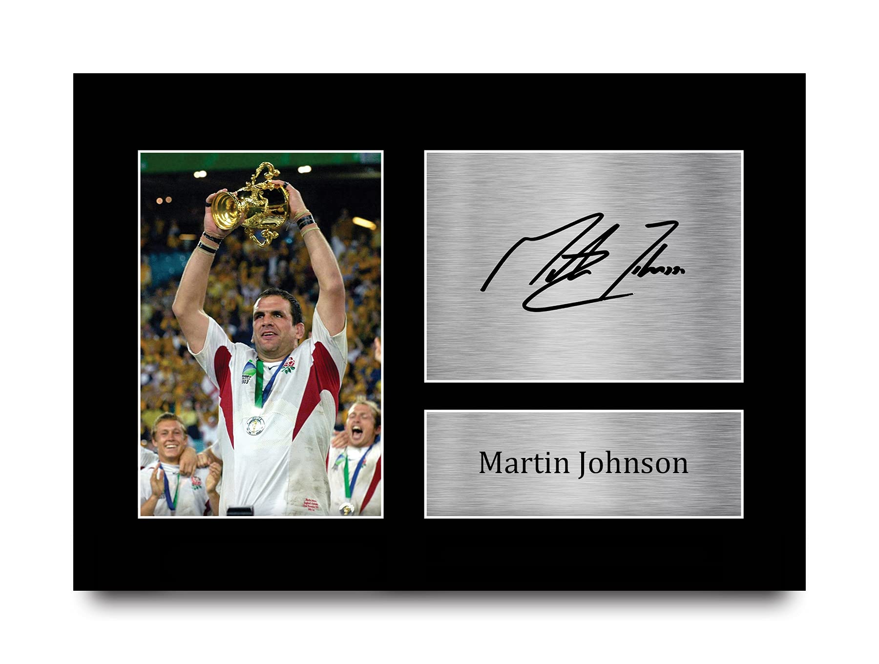 HWC Trading Martin Johnson Gift Signed A4 Printed Autograph England Rugby Union Gifts Print Photo Picture Display
