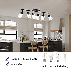 Wanluce 6-Light Track Lighting Kit Black Track