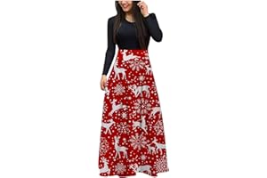 ZEFOTIM Christmas Dresses for Women 2024 Elegant Casual Long Sleeve Sleeveless Holiday Party Cocktail Ruffle Dress