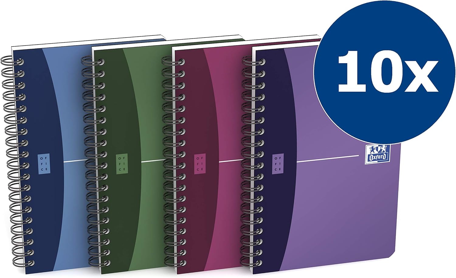 Oxford Office Notebook Wirebound Polypropylene 180 Pages 90gsm 110x170mm Assorted Ref N002463 [Pack of 10]