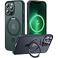 CASEKOO Designed for iPhone 13 Pro Case with Magnetic Invisible Stand [Military Drop Protection] [Compatible with MagSafe] Shockproof Slim Translucent Matte Case 6.1 Inch 2021, Green