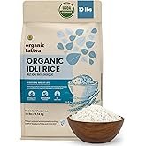 Organic Tattva White Idli Rice, 10 lb Bag, Short Grain Rice, USDA Certified | Non GMO, Naturally Sourced, No Additives, Vegan, Kosher, Ideal for Fermentation, Fluffy Idly &amp; Crispy Dosa Recipes