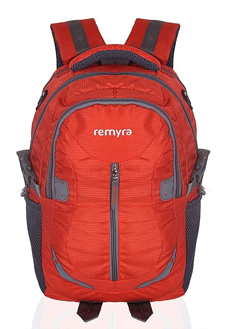 REMYRA HiStorage Mens and Womens 32 L Polyester Waterproof Multi-Functional Pocket School Bag (Orange)