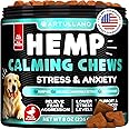 Hemp Calming Chews for Dogs - Dog Calming Chews - Dog Anxiety Relief Treats with Hemp Oil, Turmeric, Valerian, Ginger - Health and Wellness Supplements for Dogs - Hip and Joint Support - 120 Treats