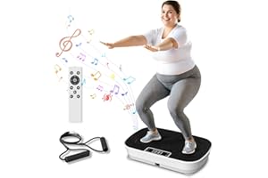 AXEFIT Vibration Plate Exercise Machine - Bluetooth Music & 400LBS Capacity Vibration Plate for Lymphatic Drainage & Weight Loss with 99 Speed Levels, Whole Body Vibration Plate for Home Fitness
