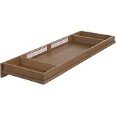 Evolur Oakley Baby Changing Tray for Double Dresser in Hickory | Universal Changing Table Topper with Safety Brackets | Compact Nursery Organizer with Small Storage Area