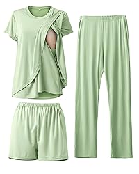 Rnxrbb 3 Piece Postpartum Nursing Pajamas Set