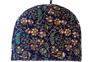 Rajasthaniartdecor Pure Cotton Mandala Print Design Handmade Decorative Dome Shape Tea Pots Cover Cozy Size 14x11 Inches (Blue Green)