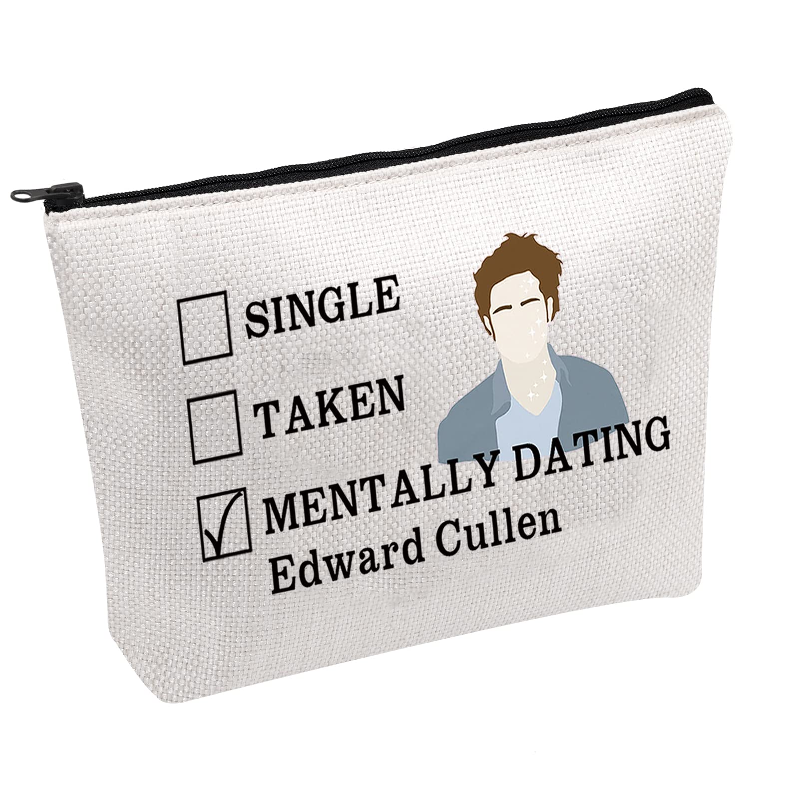 Vampire Movie Lover Makeup Bag Single Taken Mentally Dating Cosmetic Bag Gift for Vampire Girl (Edward Cullen-B)
