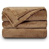 NANPIPER Fleece Blankets Super Soft Flannel King Size Blanket for Bed Luxury Cozy Microfiber Plush Fuzzy Blanket,Coffee Brown