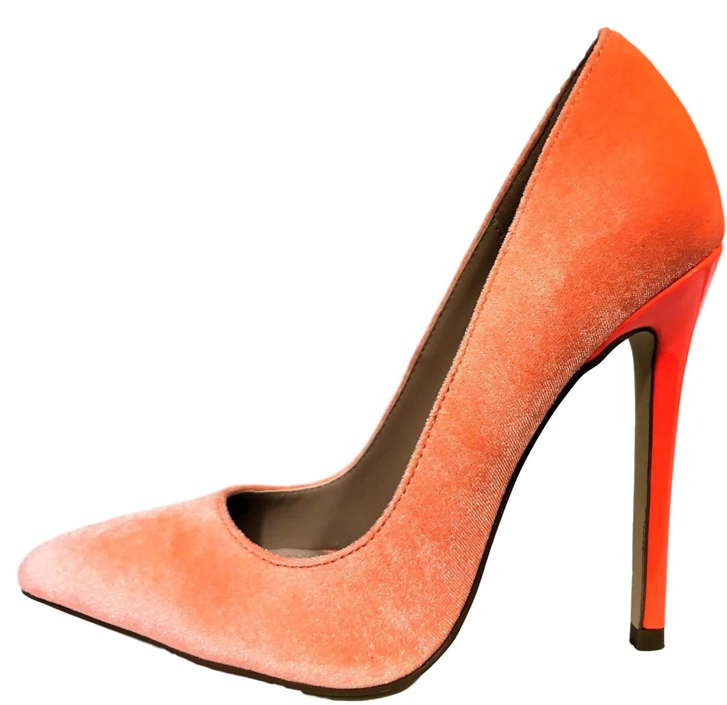 orange velvet heels
