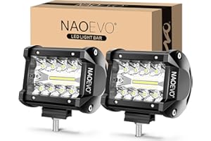 NAOEVO 4 Inch LED Pod Lights, 120W 12,000LM LED Fog/Driving/Off Road Lights LED Light Bar with Spot Flood Combo, Cube Pods fo