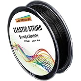 LIS HEGENSA Elastic Bracelet String Cord Stretch Bead Cord for Jewelry Making and Bracelet Making Kits Transparent Stretchy String for Bracelets (Black 160ft/50M(0.8mm))