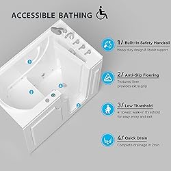 FerdY Floridian 55" x 33" Walk-in Whirlpool Bathtub