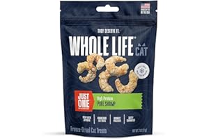 WHOLE LIFE PET PRODUCTS Whole Life Cat Just One Shrimp Freeze Dried Cat Treats - Human Grade High Protein Food, Healthy Training Snacks, Freeze Dried Shrimp Food Toppers, USA Made Natural Treats - .7 oz (Pack of 1)