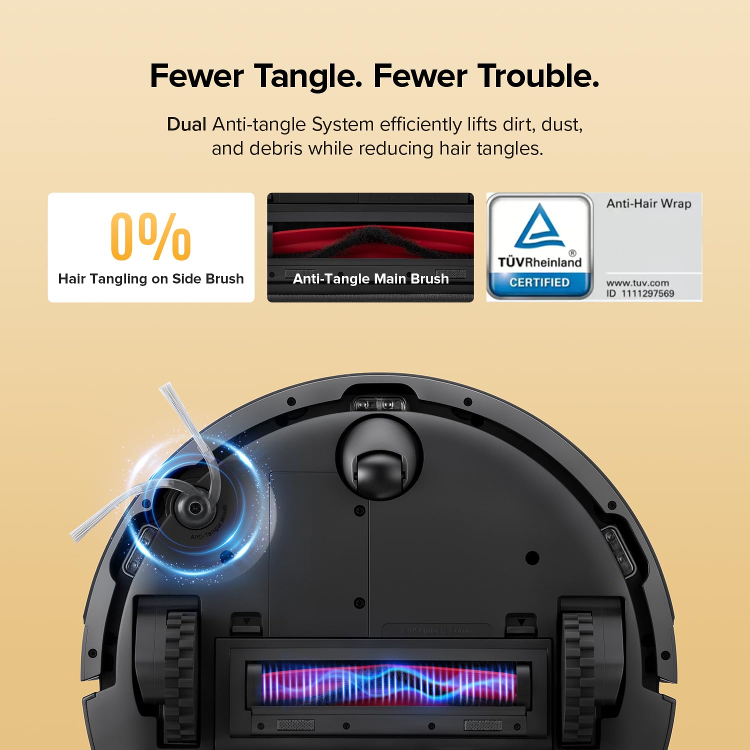 roborock Q7 M5 Robot Aspirador y Trapeador Combo, Succión HyperForce 10,000Pa, Aspirador Robótico, Sistema Dual Anti-Enredos, Trapeador Controlado por APP, Navegación LiDAR, para Pelo de Mascotas y Alfombras, Negro
