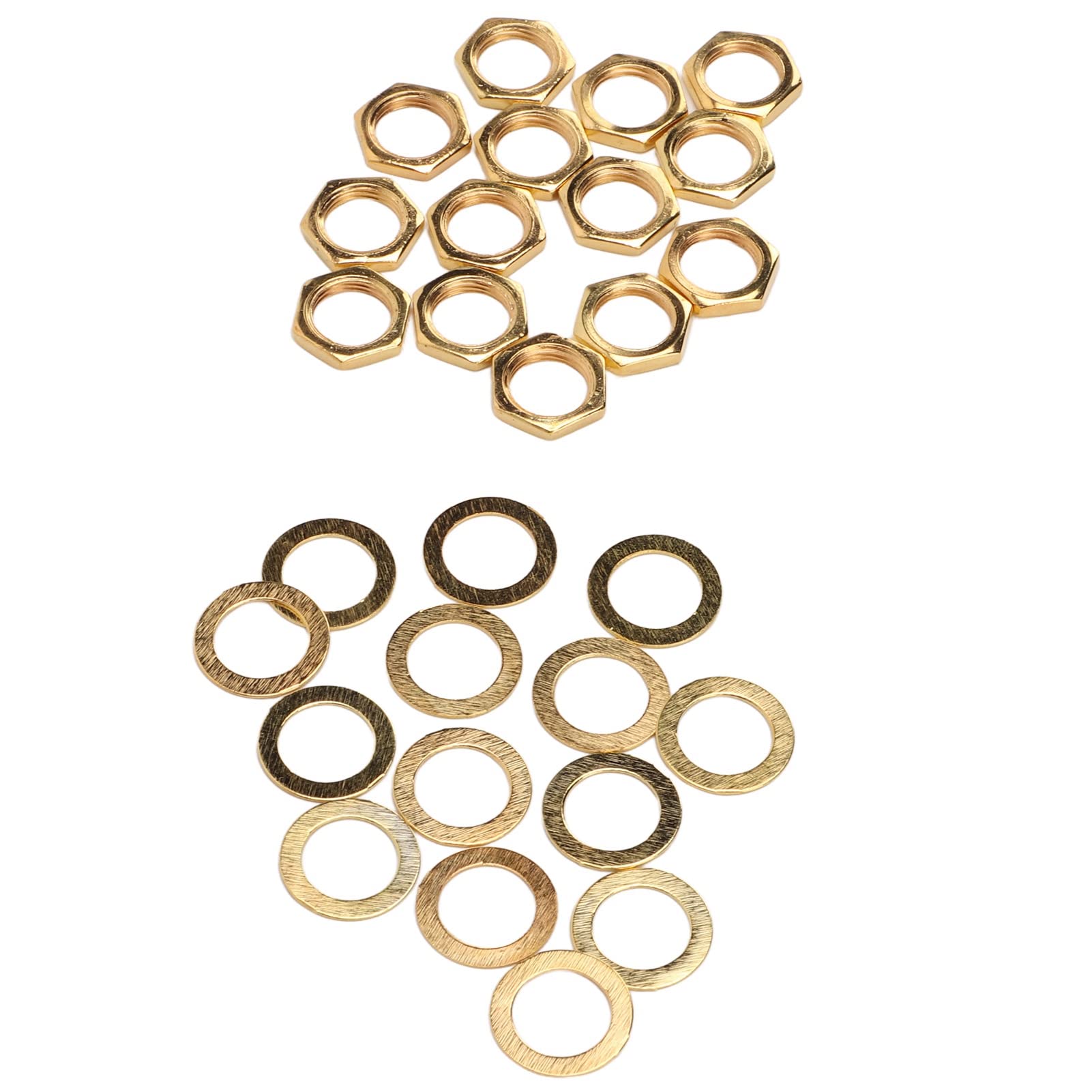 Guitar Jack Nut Washer Kit Plug 7 Pin,D6 M9 Female Thread Potentiometer Nuts and Washer Replacement for Electric Guitar Bass