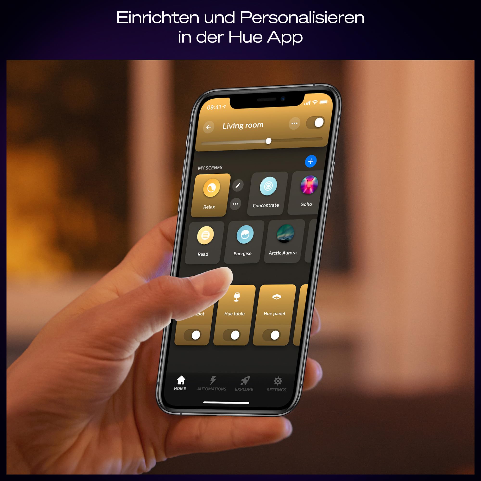 Philips Hue White Ambiance Aurelle LED Panel Light Inc. Dimmer Switch [120x30 cm – Black] for Indoor Home Lighting, Wall, Ceiling, Bedroom, Living Room, New Generation 7