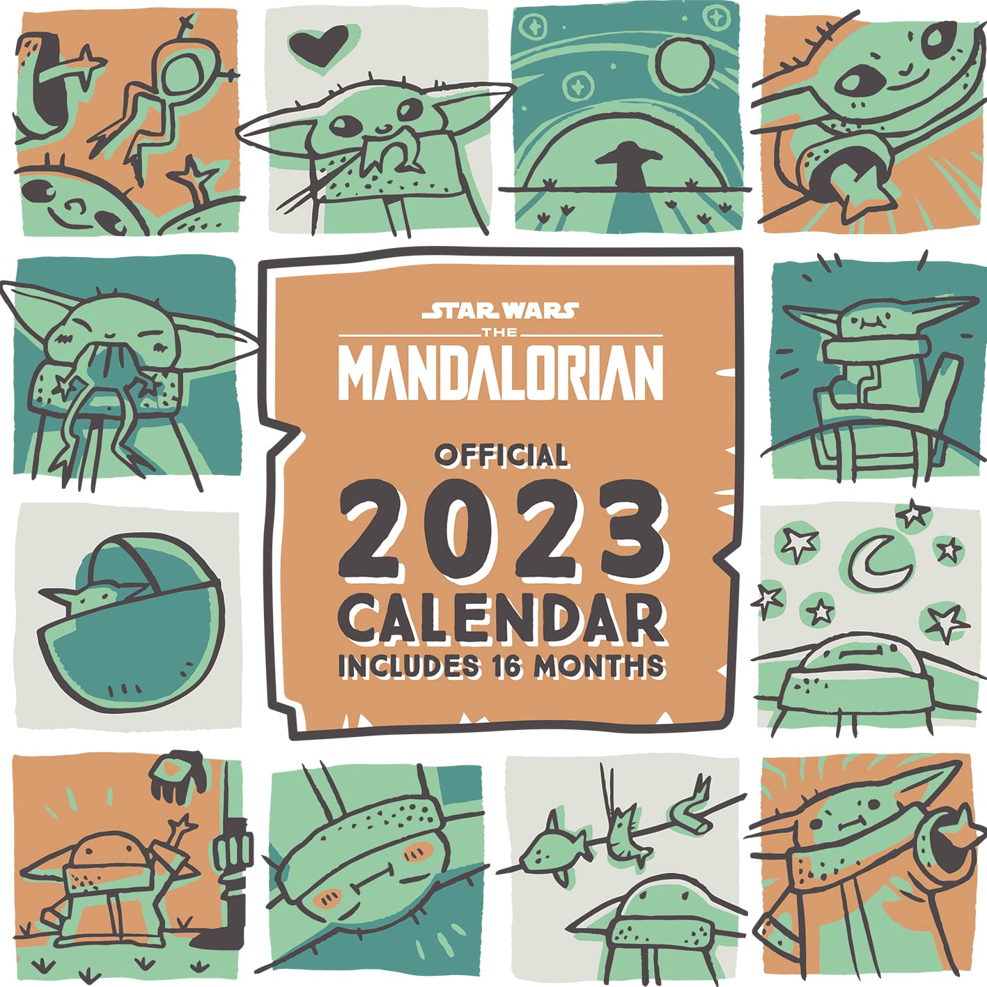 Pyramid International Disney Star Wars The Mandalorian Child Calendar 2023 - Month to a View Planner 30cm x 30cm - Official Merchandise, Starwars6-2023, Multi-Colour