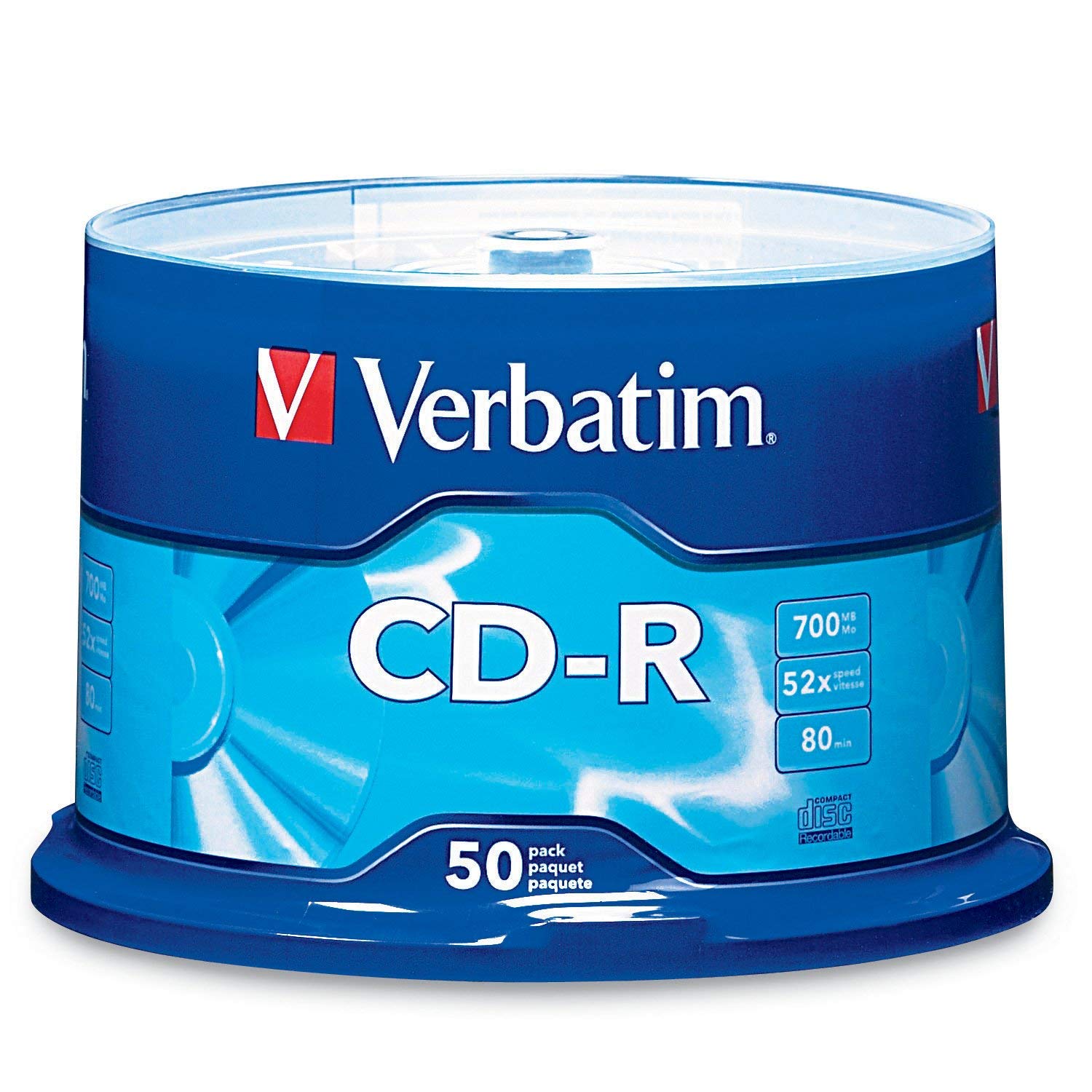 Verbatim CDR 700MB 80 Minute 52x Recordable Disc for Data and Music
