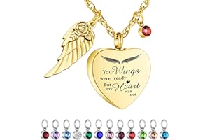 KAGREC Heart Urn Necklace for Pet Ashes Cremation Jewelry for Ashes Ash Necklace for Dog Cat Ash Cremation Memorial Gift-Gold