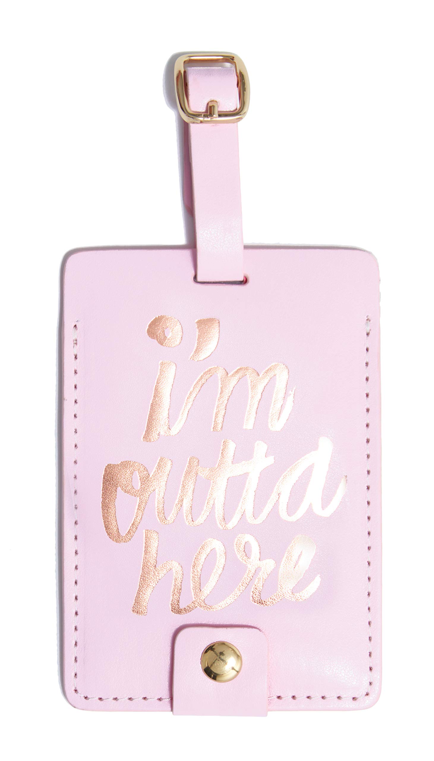 Ban.do Getaway Suitcase Tag for Travel, Durable Vegan Leather Luggage Identifier (I'm Outta Here) — image 1