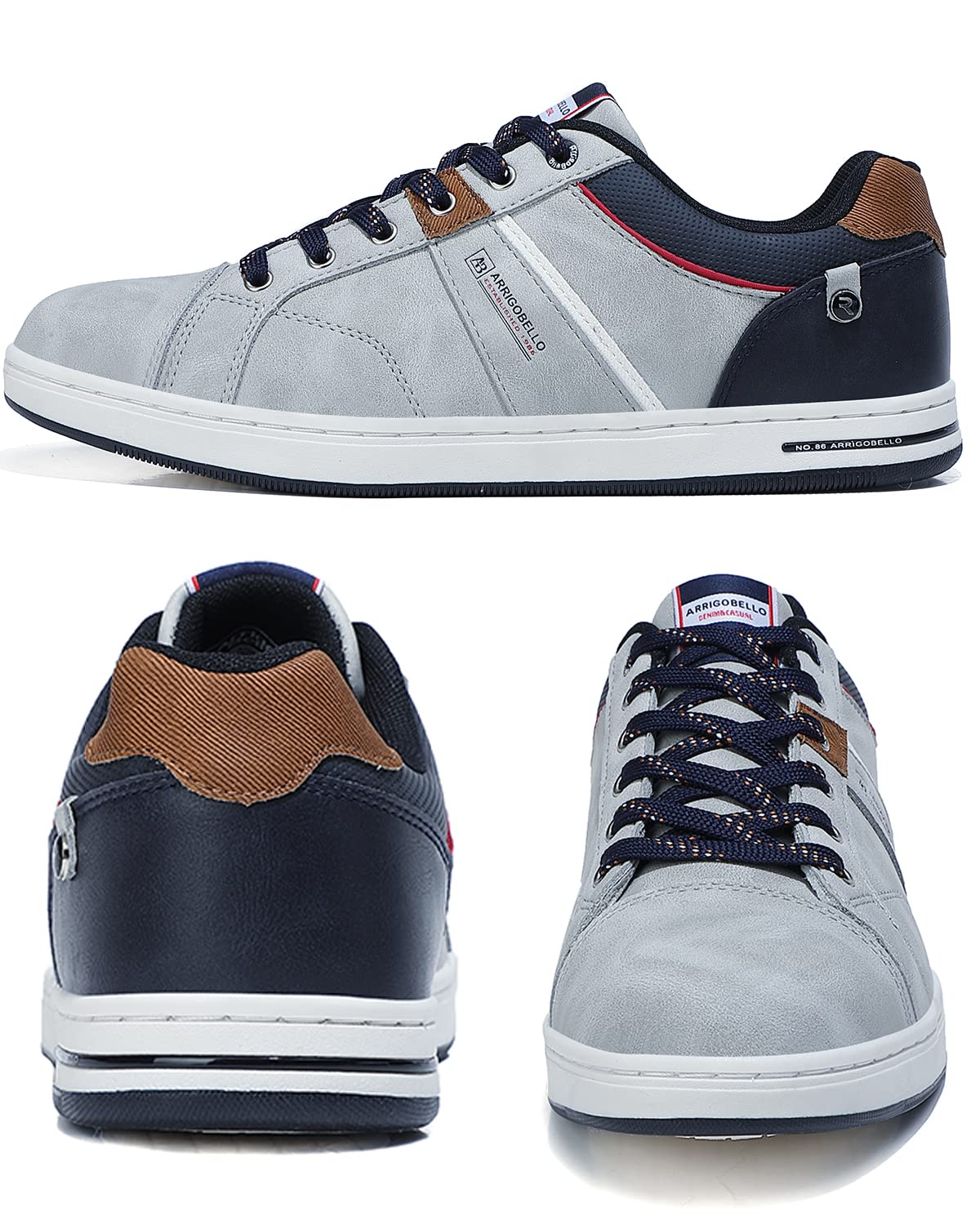 ARRIGO BELLO Sneakers Uomo In Pelle PU – Scarpe Da Ginnastica Eleganti E Traspiranti Per Trekking E Uso Quotidiano – Taglie 41-46 (Marrone, 46)