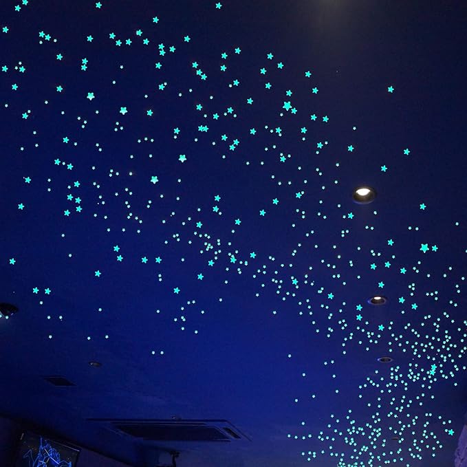 Glow in The Dark Stars for Ceiling 633 Pcs Realistic 3D Stickers Starry