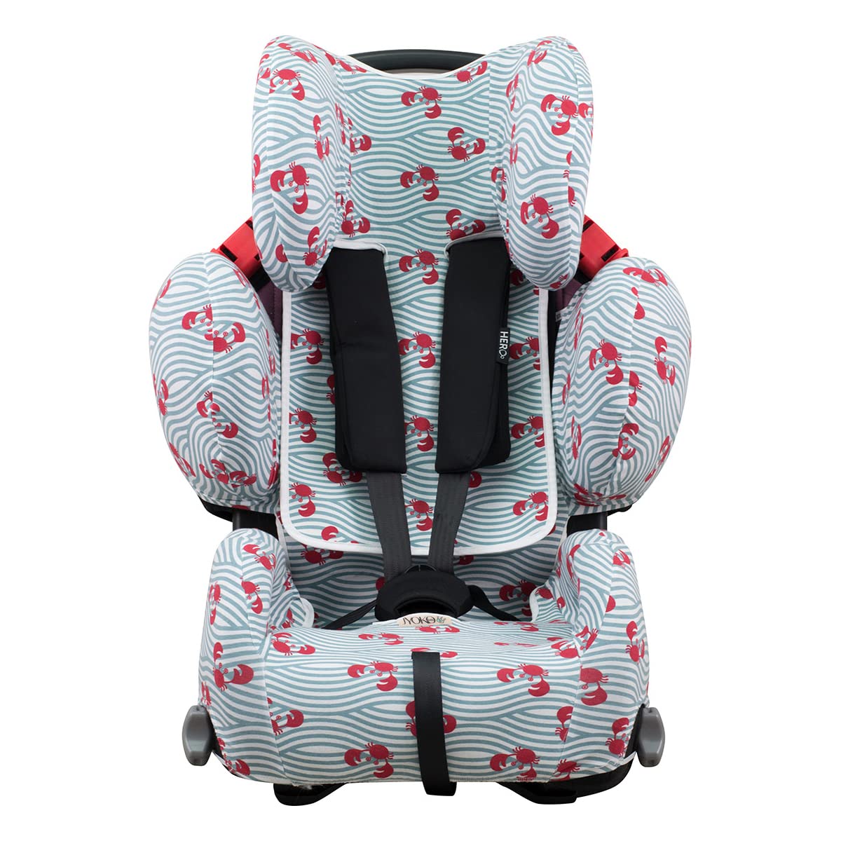 JYOKO KIDS Baby car seat cover liner made cotton compatible with Recaro Young Sport Hero (Crabby)