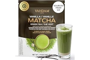 VAHDAM, Vanilla Matcha Green Tea Powder (1.76oz/50g) Authentic Japanese Matcha Powder With Pure Vanilla | Brew Delicious Vani